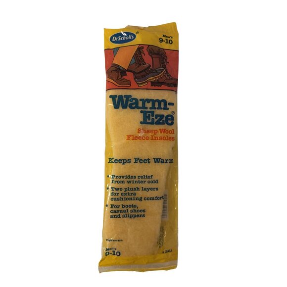 Dr Scholls Warm-Eze Sheep Wool Fleece Shoe Insoles Men's 9-10 New Old Stock - Picture 2 of 3